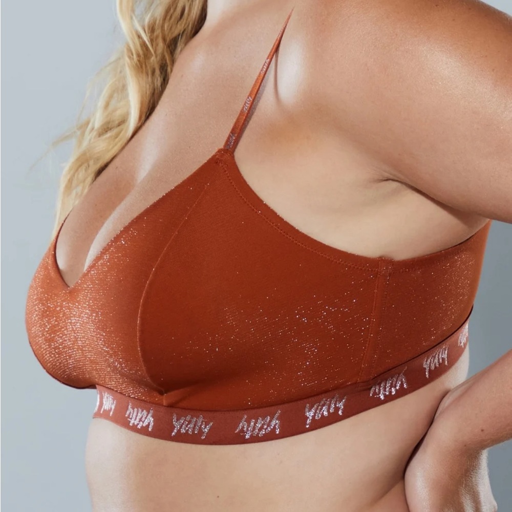 Fabletics Yitty Bra Bralette in Shimmered Baddest Brown